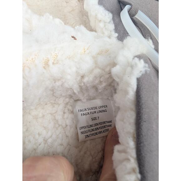 Mukluks Womens 7 Jayluh Suede & Faux Fur Lining Moccasin Slipper - Purplish Gray - Picture 4 of 7